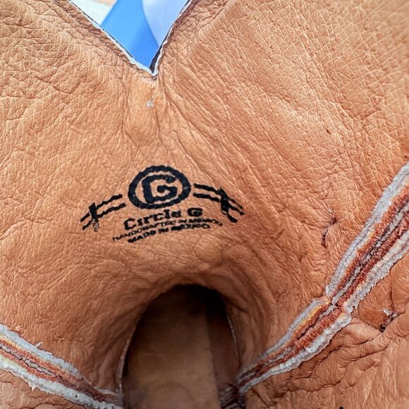 Circle G Womens Boots 7 M Tan Brown Embroidered Cowboy Western Rodeo Festival - Picture 5 of 12